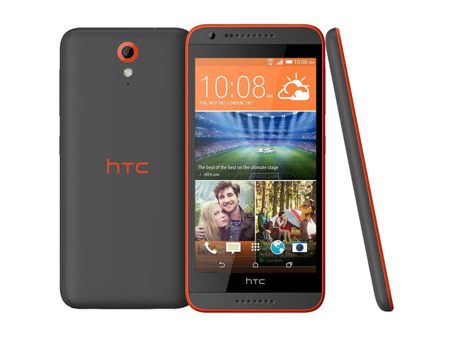 Смартфони HTC Desire 620 8GB, сив-оранжев цвят