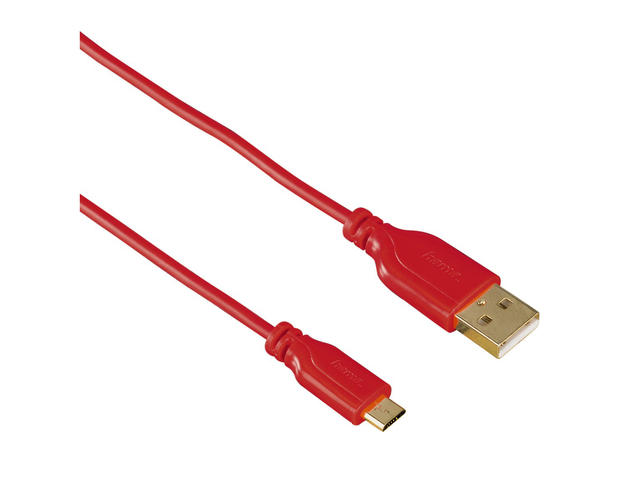 Кабели и Адаптери Hama "Flexi-Slim" Micro USB, в червено
