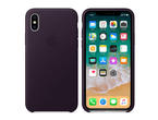 Калъфи Apple iPhone кожен калъф за iPhone X/Xs, лилав