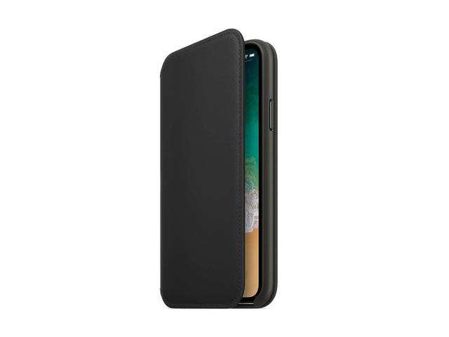 Калъфи Apple Leather Folio кожен калъф за iPhone X, черен
