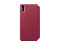 Калъфи Apple Leather Folio кожен калъф за iPhone X, череша