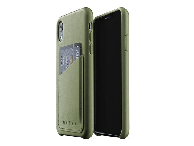Калъфи Mujjo Full Leather Wallet Case - кожен кейс за iPhone XR, зелен