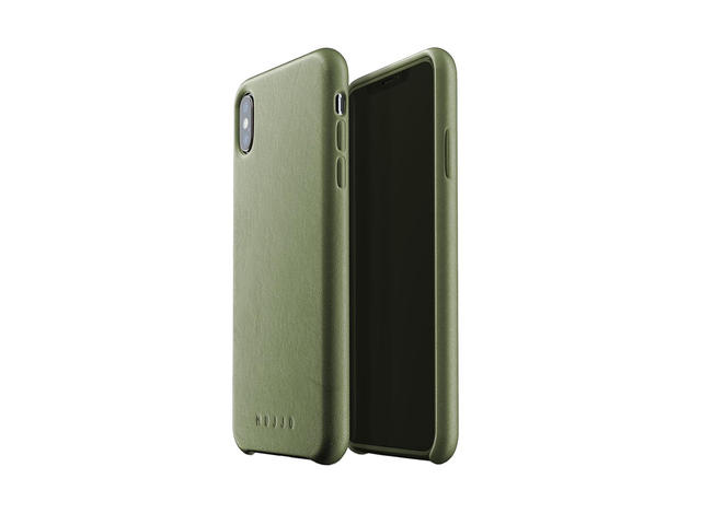 Калъфи Mujjo Leather Case - кожен кейс за iPhone Xs Max, тъмнозелен
