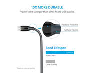 Кабели и Адаптери Anker Powerline+ Nylon Micro USB cable 1.8m Black