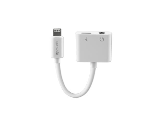 Кабели и Адаптери 4smarts Audio and Charging Splitter Lightning to Lightning & 3.5mm Aux