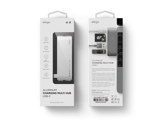 Кабели и Адаптери Elago Multi USB-C Hub, сребрист
