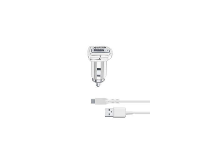 Зарядни устройства Cellularline адаптивно зарядно за кола 12/24V с USB-C кабел, бяло
