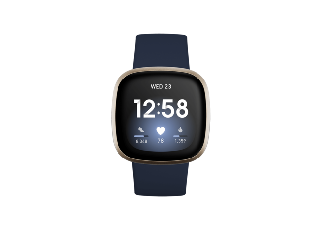 Смарт часовници Fitbit Versa 3 Midnight/Soft Gold Aluminum