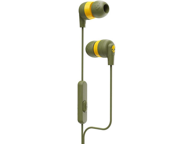 Слушалки Skullcandy Ink’d Plus, в зелено-жълто