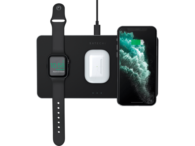 Зарядни устройства Satechi Trio Wireless Charging Pad - Black