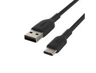 Кабели и Адаптери Belkin кабел BOOST↑CHARGE™ с оплетка от USB-C към USB-A (2 метра, черен)