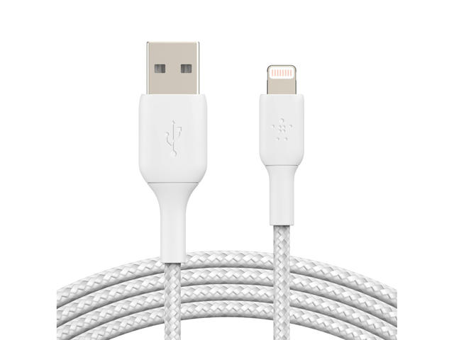 Кабели и Адаптери Belkin BOOST↑CHARGE™ Braided Lightning към USB-A Cable (15 см, бял)