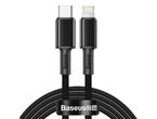 Кабели и Адаптери Baseus High Density Braided USB-C to Lightning Cable PD 20W (CATLGD-A03) - USB-C към Lightning кабел за Apple устройства с Lightning порт (200 см) (син)