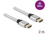 Кабели и Адаптери Delock Ultra High Speed HDMI Cable 48 Gbps 8K 60 Hz silver 2 m certified
