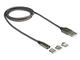Кабели и Адаптери Delock Magnetic USB Charging Cable Set for 8 Pin / Micro USB / USB Type-C™ anthracite 1 m