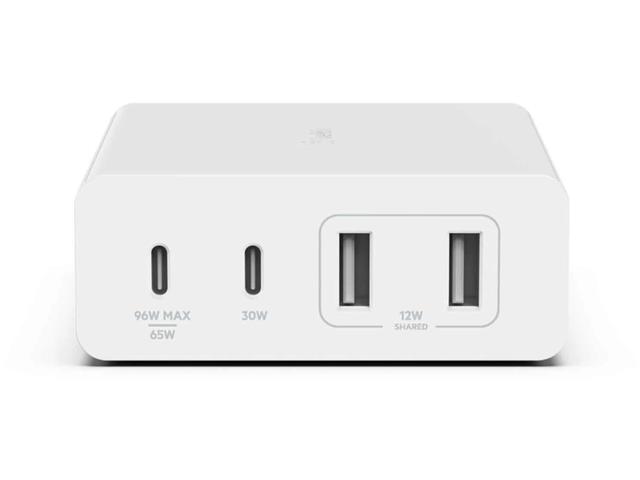 Зарядни устройства Belkin BOOST CHARGE PRO 108W 4-портово USB GaN настолно зарядно устройство (Dual C и Dual A) и 2-метров кабел - бял