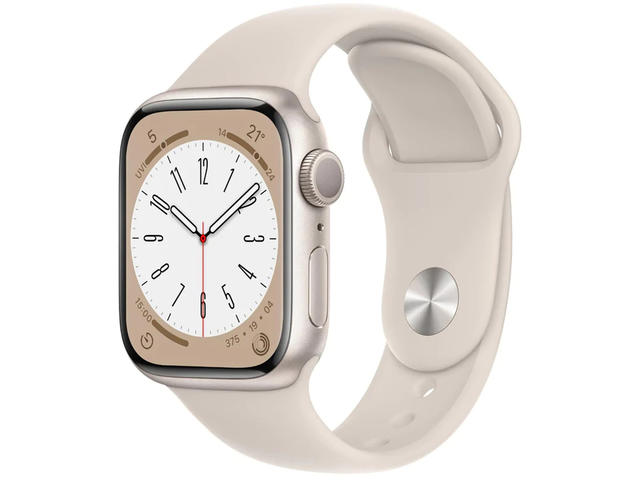Смарт часовници Apple Watch Series 8 GPS 41mm Starlight Aluminium Case with Starlight Sport Band - Regular