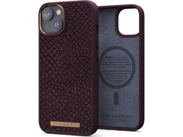 Калъфи Njord Salmon Leather Magsafe за iPhone 14 Plus, кафяв