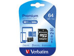 Карти памет Verbatim Premium 64GB U1 MicroSDXC Card