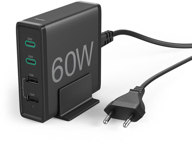 Зарядни устройства Hama зарядна станция 60W, в черно