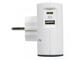 Зарядни устройства Legrand COR, 2P 6A, 2 странични гнезда, USB A+C, бяло/сиво