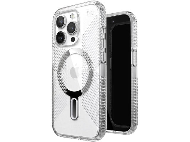 Калъфи Speck Presidio Perfect-Clear Grip MagSafe with ClickLock iPhone 15 Pro,  Clear/Chrome  