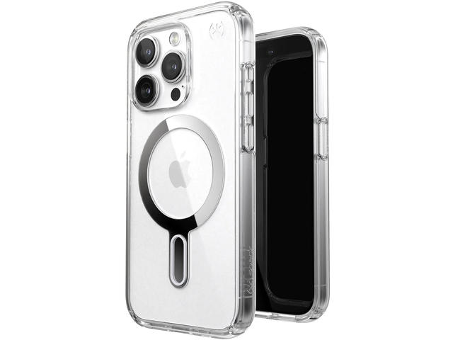 Калъфи Speck Presidio Perfect-Clear MagSafe with ClickLock iPhone 15 Pro, Clear/Chrome