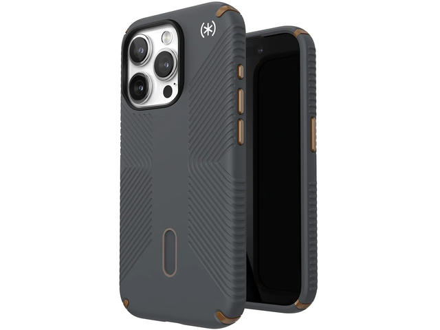 Калъфи Speck Presidio2 Grip MagSafe with ClickLock iPhone 15 Pro,  Charcoal Grey/Cool Bronze