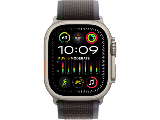Смарт часовници Apple Watch Ultra2 GPS + Cellular, 49mm Titanium Case w Blue/Black Trail Loop - S/M