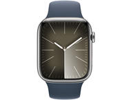 Смарт часовници Apple Watch S9 Cellular 41mm Silver Stainless Steel Case w Storm Blue Sport Band - M/L