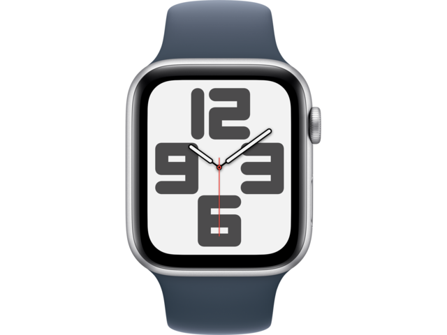 Смарт часовници Apple Watch SE2 v2 Cellular 44mm Silver Alu Case w Storm Blue Sport Band - M/L