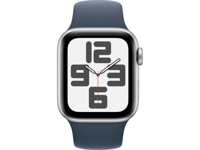Смарт часовници Apple Watch SE2 v2 GPS 40mm Silver Alu Case w Storm Blue Sport Band - S/M