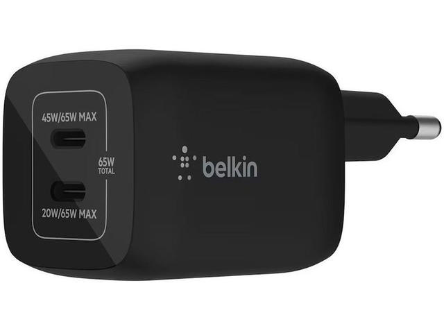 Зарядни устройства Belkin 65W PD PPS Dual USB-C GaN Charger Universal - Black
