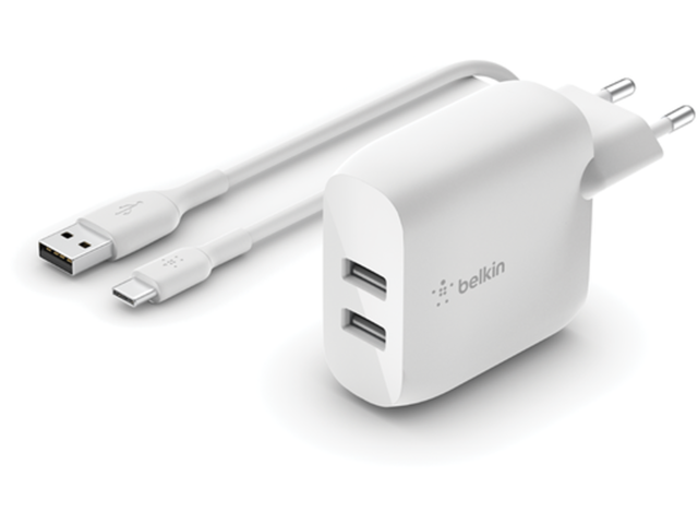Зарядни устройства Belkin BOOST CHARGE 24w USB-A , бяло