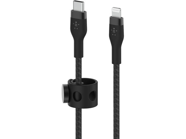 Кабели и Адаптери Belkin BoostCharge Pro Flex USB-C кабел с Lightning конектор, 3 метра, черен