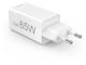 Зарядни устройства Hama, GaN, 2x USB-C, мини зарядно устройство, PD, 65 W, бяло 