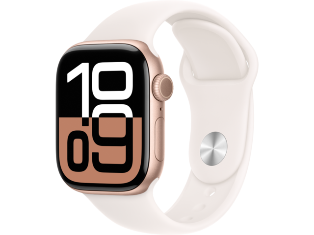 Смарт часовници Apple Watch S10 GPS 42mm Rose Gold Alu Case with Light Blush Sport Band - M/L