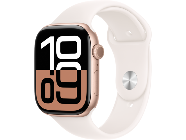 Смарт часовници Apple Watch S10 GPS 46mm Rose Gold Alu Case with Light Blush Sport Band - S/M