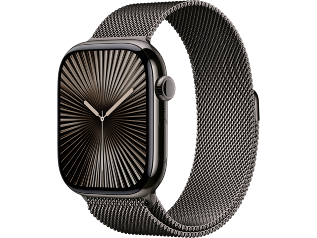 Смарт часовници Apple Watch S10 GPS + Cellular 46mm Slate Titanium Case with Slate Milanese Loop - S/M