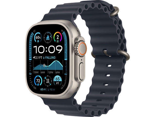 Смарт часовници Apple Watch Ultra2 (2024) GPS + Cellular 49mm Natural Titanium Case with Navy Ocean Band