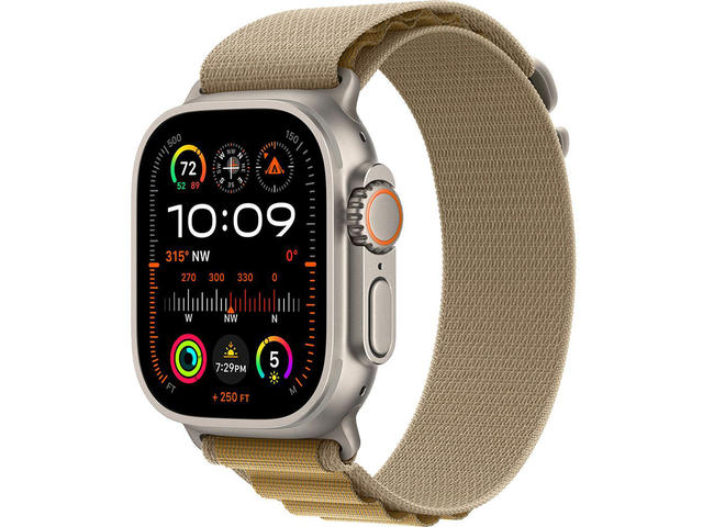 Смарт часовници Apple Watch Ultra2 (2024) GPS + Cellular 49mm Natural Titanium Case with Tan Alpine Loop - Large
