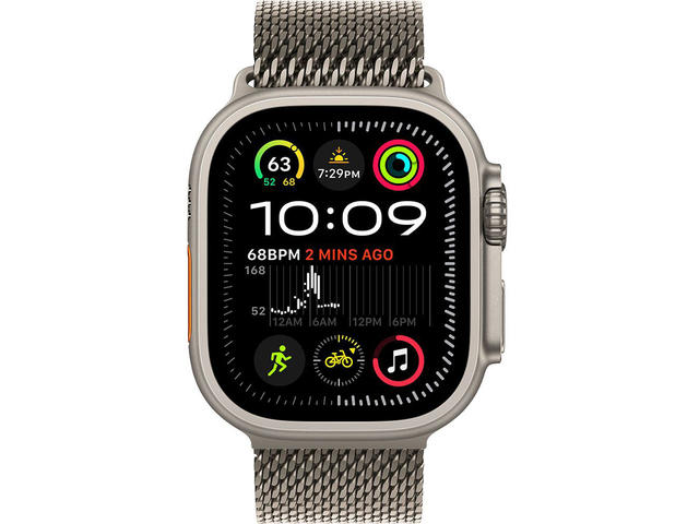 Смарт часовници Apple Watch Ultra2 (2024) GPS + Cellular 49mm Natural Titanium Case with Natural Titanium Milanese Loop - S