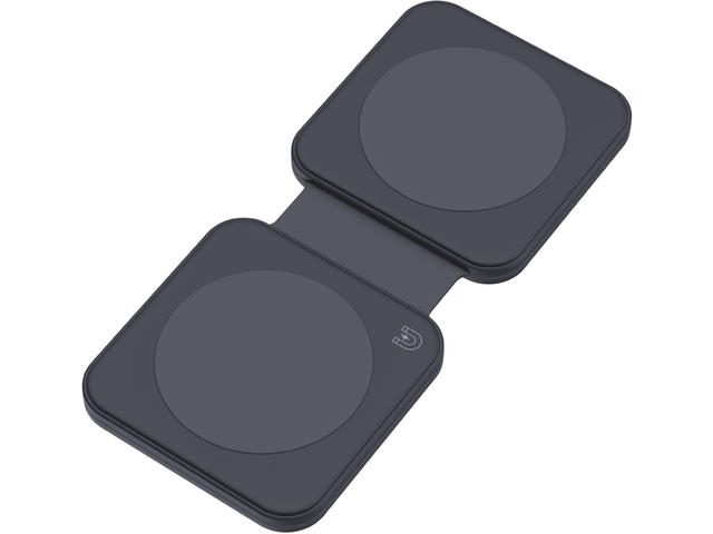Зарядни устройства Dviced 2-in-1 Foldable magnetic wireless charger, Black