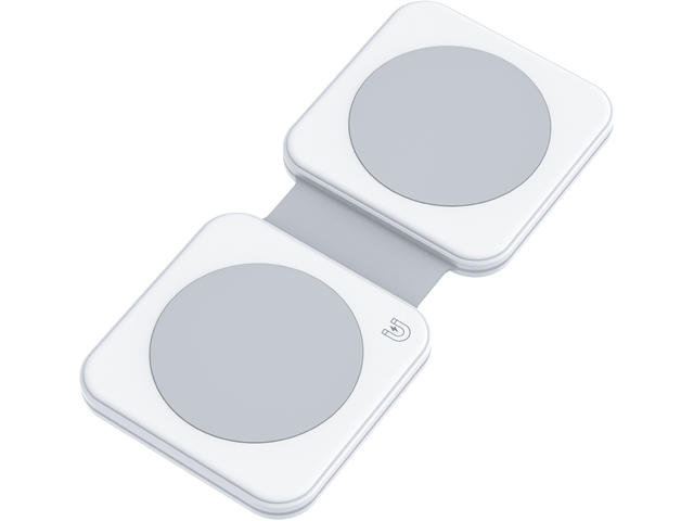Зарядни устройства Dviced 2-in-1 Foldable magnetic wireless charger, White
