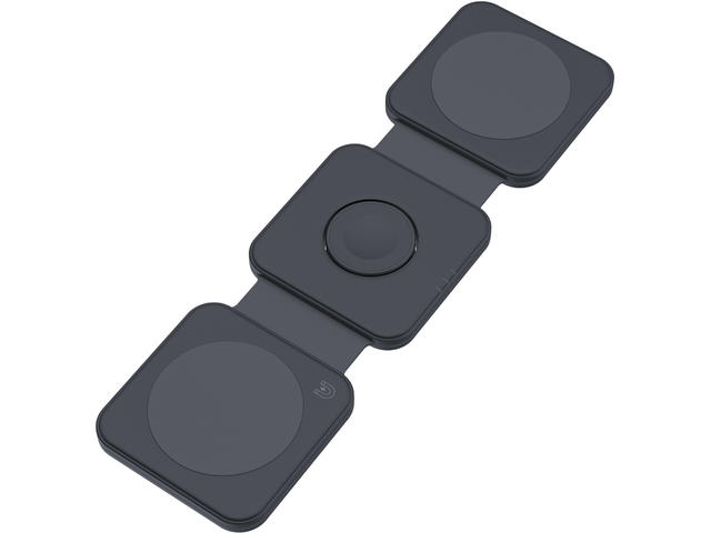 Зарядни устройства Dviced 3-in-1 Foldable magnetic wireless charger, Black