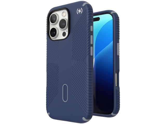 Калъфи Speck Presidio2 Grip, за iPhone 16 Pro, MagSafe + ClickLock, Coastal Blue