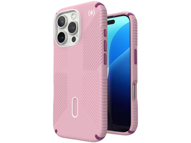 Калъфи Speck Presidio2 Grip, за iPhone 16 Pro, MagSafe + ClickLock, Wednesday Pink