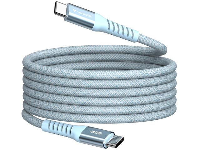 Кабели и Адаптери Verbatim Sync & Charge USB-C to USB-C 60W Magnetic 120 cm - Blue