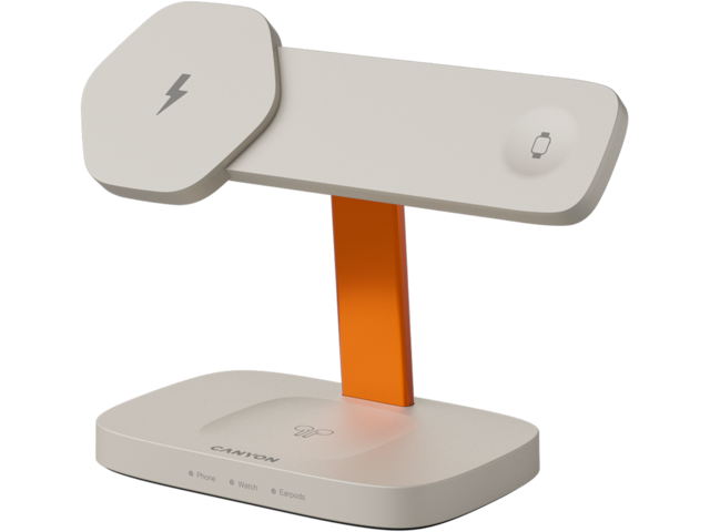Зарядни устройства Canyon Hexagon WCS310 3в1 LightGrey/Orange
