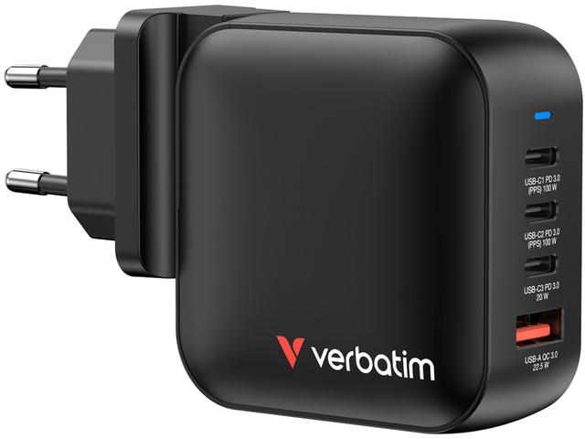Зарядни устройства Verbatim Mini GaN Wall Charger 100W